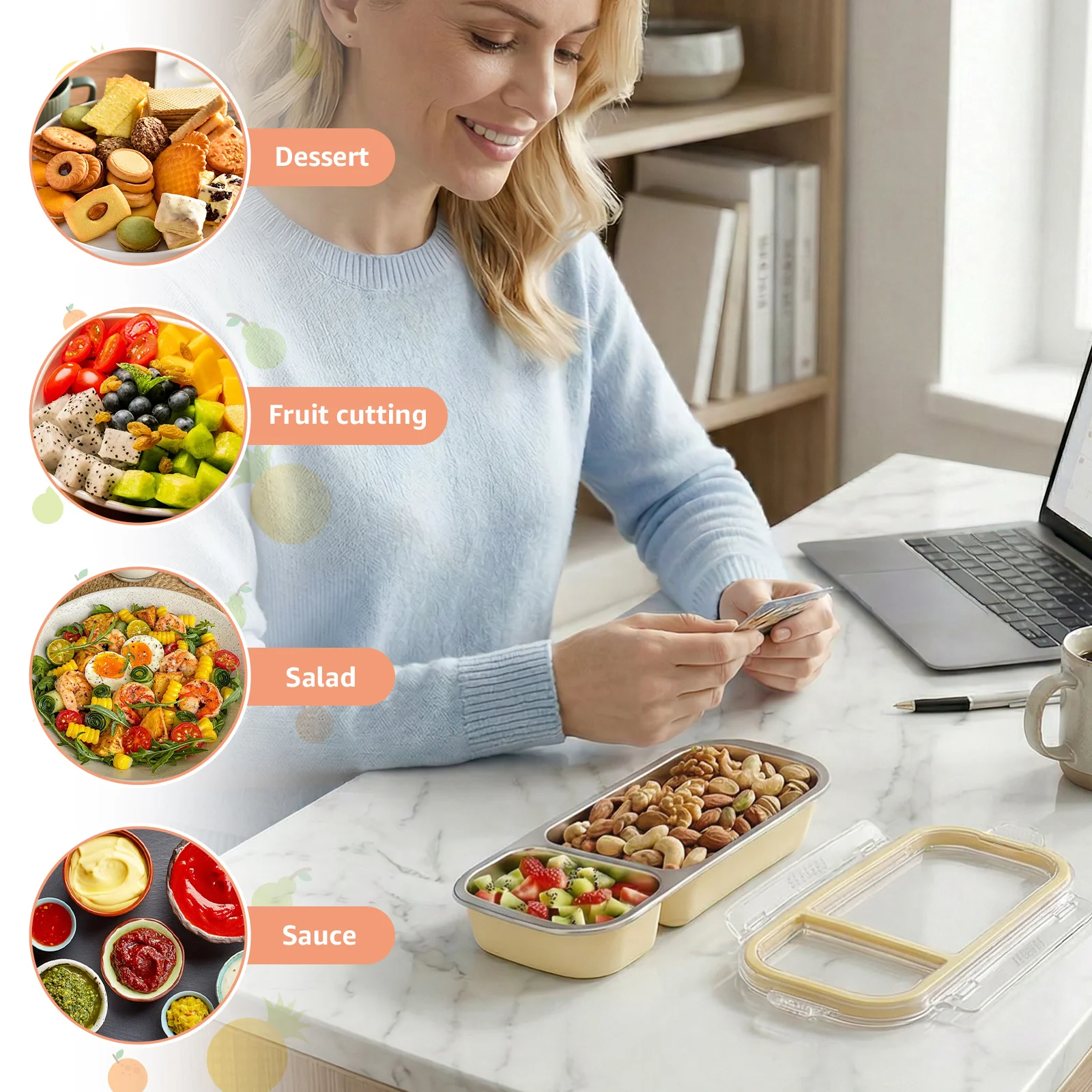 2 ชิ้นกล่องอาหารกลางวันขนาดเล็ - Food Snacks For Picnic บทวิจารณ์และราคา