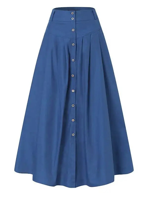 High Waist A-Line Casual Skirt Women's Ele Versatile Long Skirt Comfortable Fit High Waist Design for Autumn Season