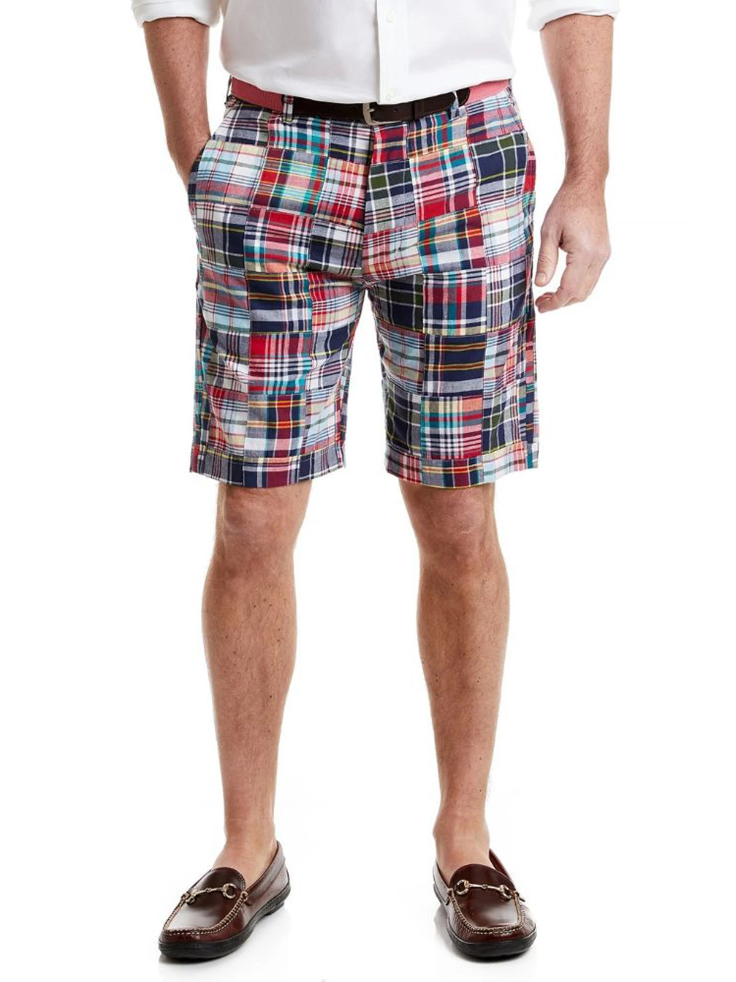 

Classic American Retro Plaid ort Pants Long Velvet Cotton Poor Version Color Blo Casual Summer orts for Young Men