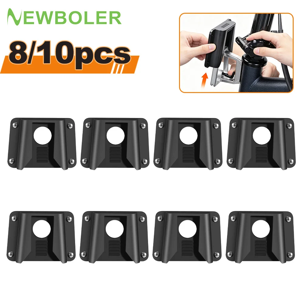 NEWBOLER 1-10 Stück Faltbarer Fahrrad-Schweinsnase-Taschenadapter für Brompton Fahrrad Vorderradträger-Adapter mit Schrauben für Vordertaschenhalterungen