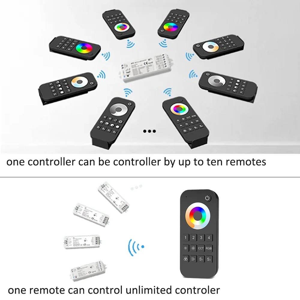 5in1 WiFi Smart LED Controller 5050 RGB+CCT RGBCW Strip Light Dimmable 12V 24V Tuya Smart Life APP Voice Control fr Alexa Google