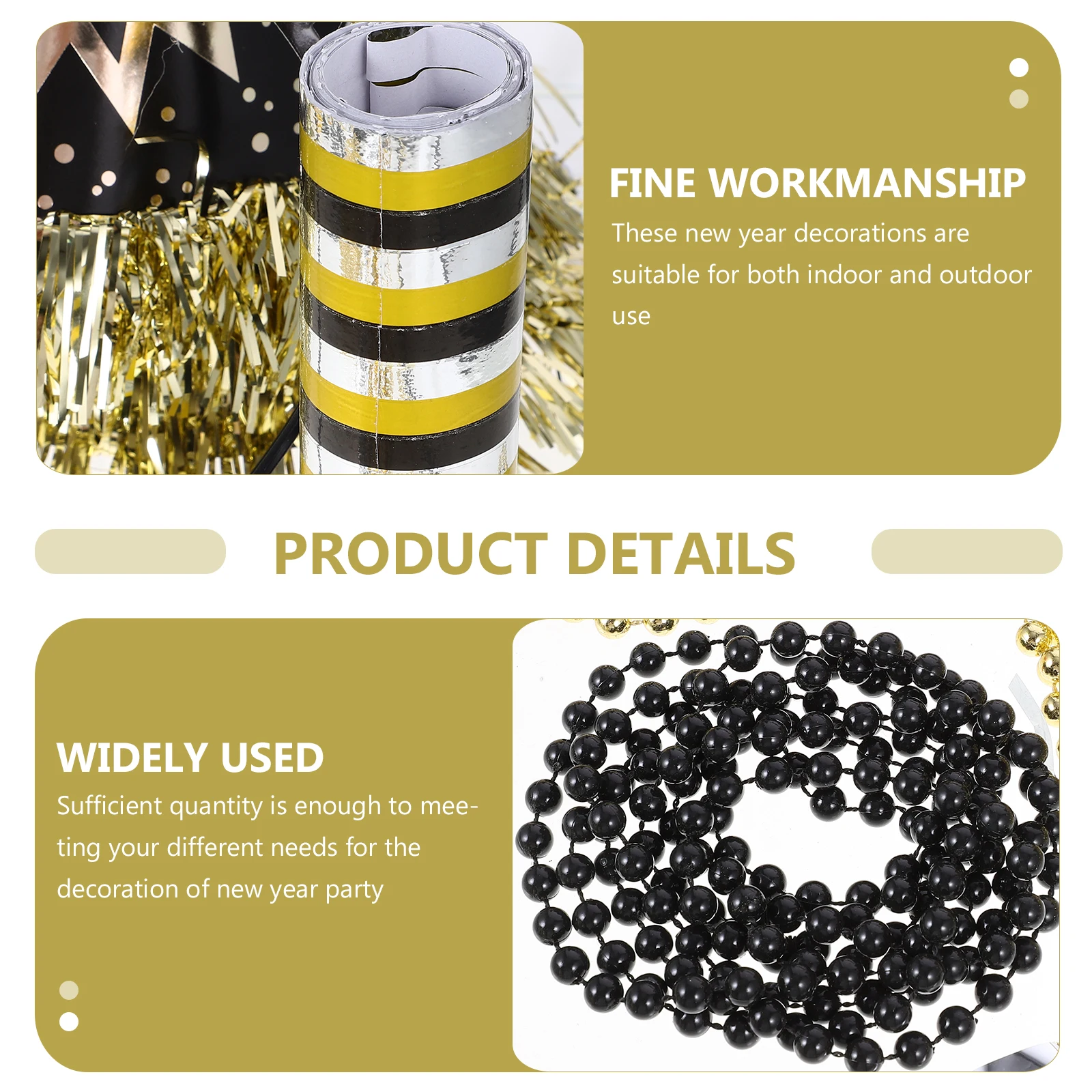 

New Year Decoration Set Party Hats Beaded Necklace Headband Noise Makers New Years Party Supplies Decorative Beaded Necklace