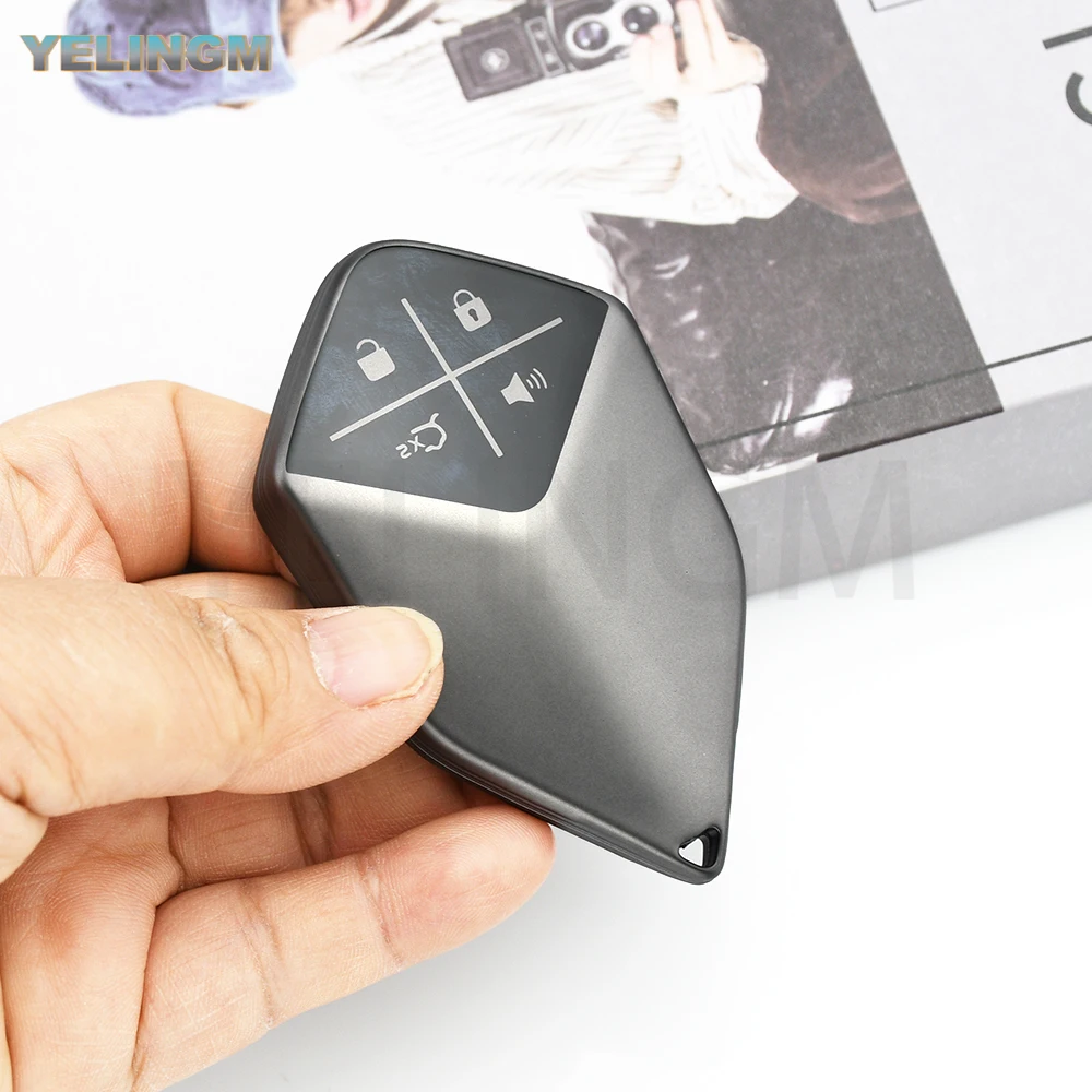 Capa Protetora de Chave Automotiva Cinza Escuro para Changan DEEPAL S7 S07 G318 S09 S05 L07 SL03 Shenlan com Suporte de Anel - Acessório para Chave de Carro