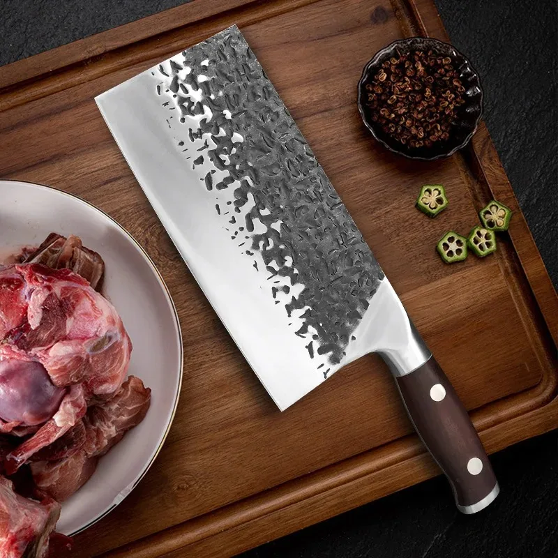 Heavy Duty Kitchen Knife Stainless Steel Chinese Bone Knife 8 Inch Meat Cleaver Vegetables Slicing Chef\'s Knife Cooking Tools