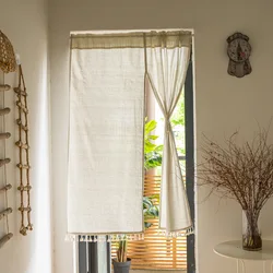 New Simple Japanese-style Cotton and Linen Ins Wind Fabric Partition Curtain Semi-shading Household Door Curtain Short Curtain