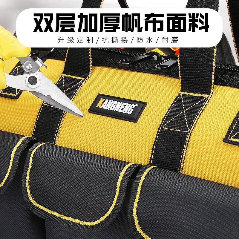 Bolsa de herramientas de lona para campamento al aire libre, bolsa de herramientas multifuncional portátil de gran capacidad para campamento al aire libre, almacenamiento de herramientas Gereedschapstas BD50TB