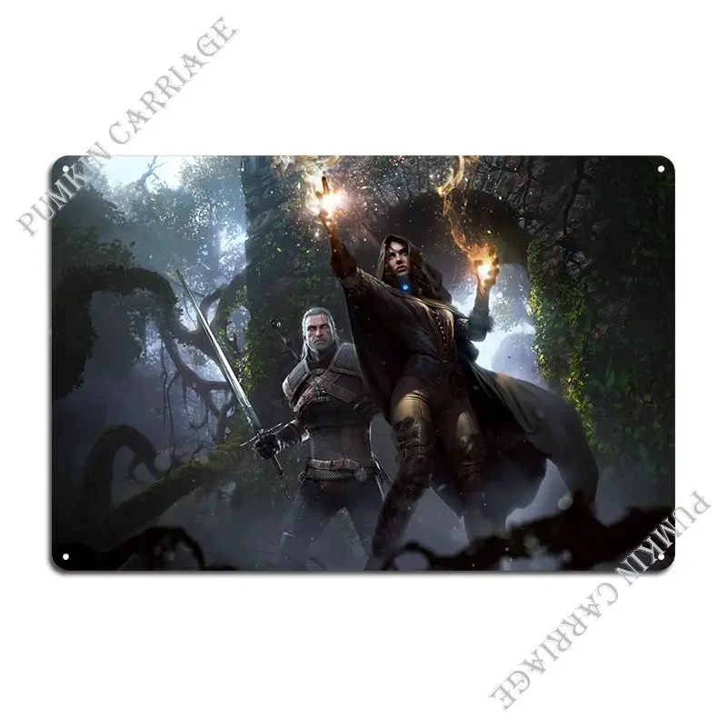 Yennefer And Geralt Metal Plaque Poster Personalized Home Pub Living Room Tin Sign Poster