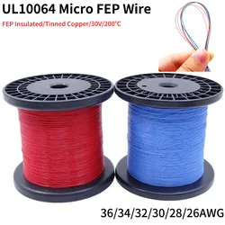 5M/50M FEP Wire 36/34/32/30/28/26AWG PTFE Plastic Ultra Fine Micro Litz Wires Solder With High Conductivity DIY Copper Cable