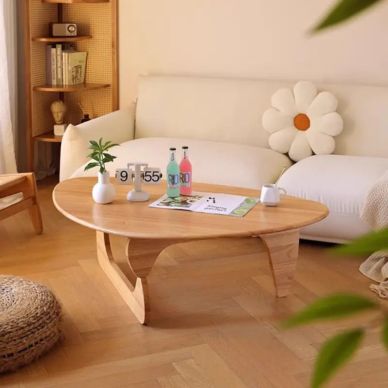 Solid wood new tea table, small apartment triangular Nordic special-shaped coffee table, living room for home use