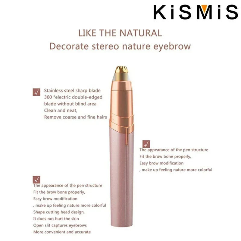 USB Rechargeable Mini Painless Eyebrow Trimmer Facial Hair Removal Shaver Epilator Kit for Women Makeup Tool