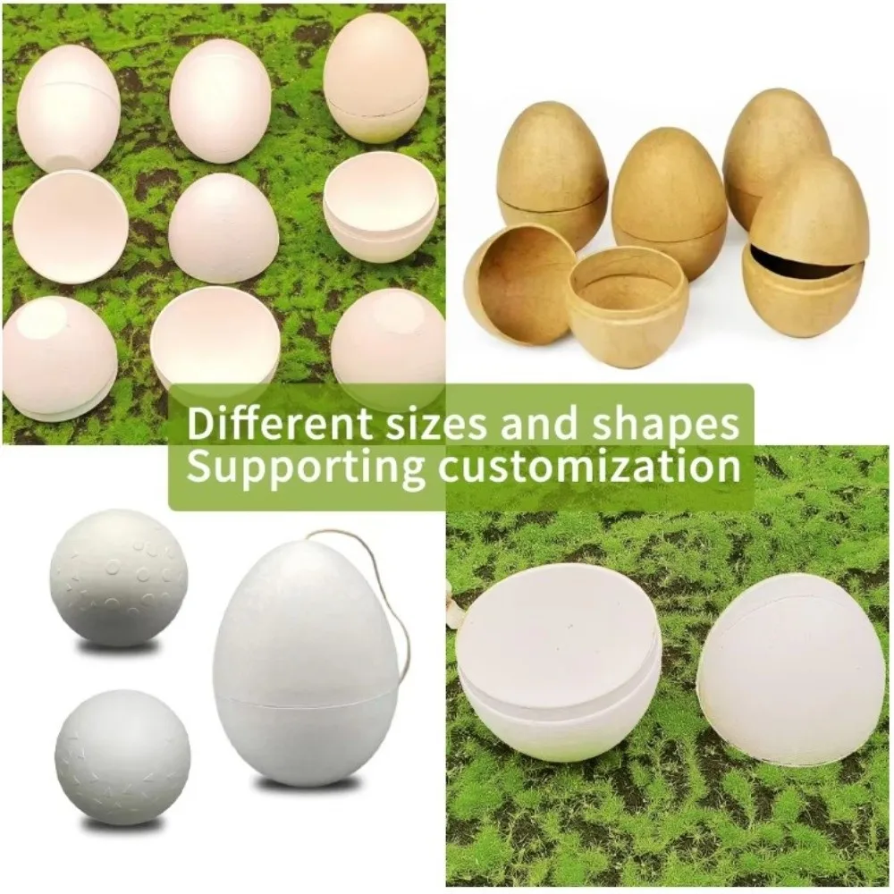 Unpainted Craft Easter Paper Eggs Adorable Blank DIY Easter Eggs Decorative Simulated Painted Easter Eggs Basket Stuff