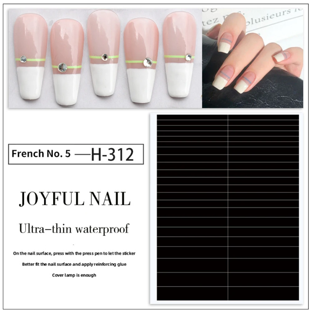 Nails Sticker Nail Art Fringe French Manicure V-shaped Nail Polish Glue Nail Art French Nail Sticker Stencil Strip Nails