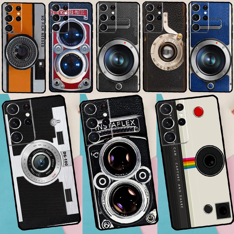 Retro Camera Case For Samsung Galaxy S26 Ultra S25 S24 S22 S21 S23 Ultra Plus S10 S20 S25 FE Cover Coque