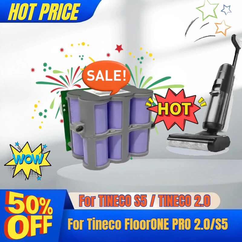 

Новая сменная батарея 4000-6000 мАч 21.6В для пароочистителя Tineco FLOOR ONE 2.0 S5 PRO 2.0/S5 Smart S5, запчасть/аксессуар