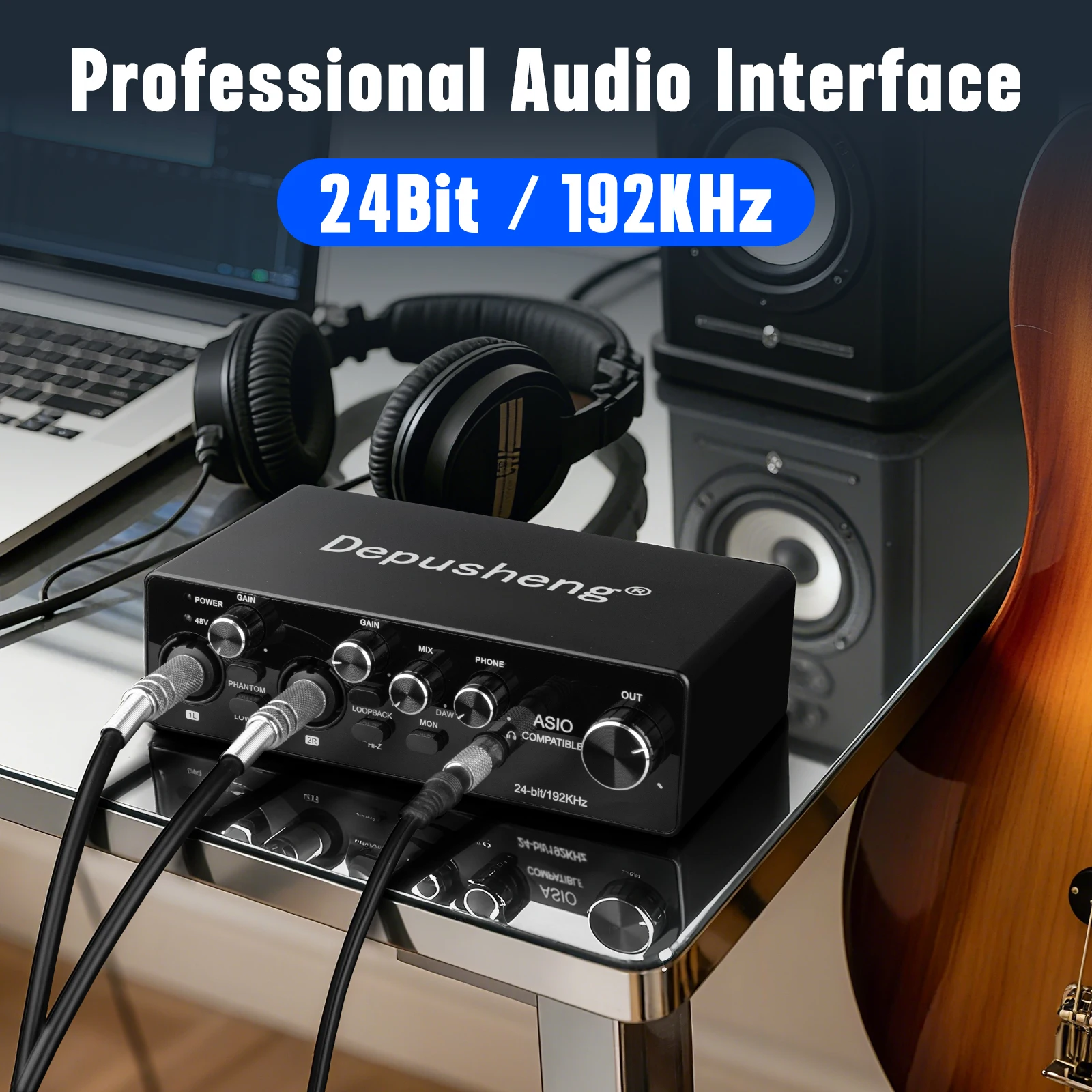 MQ22/44 ASIO Audio Professionelle Soundkarte 2/4-Kanal USB-Audio-Interface für Live-Aufnahmen – Detail 4