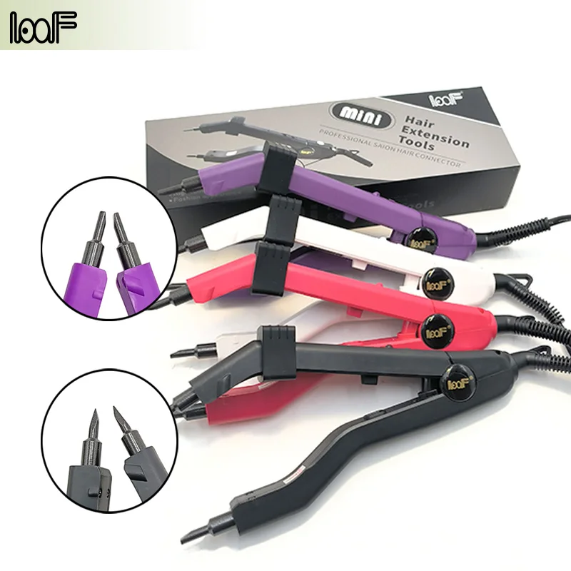 

Factory Wholesale Keratin Iron Scalp Protector Loof Mini Hair Extension Iron for Hair Extension Tools Connectors V Light
