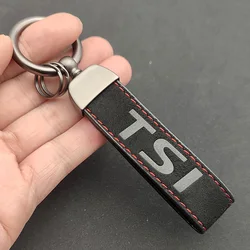 High Grade Luxury Suede Leather Car Key Chain Logo TSI Keychain For MK4 MK6 MK7 MK8 Accessories