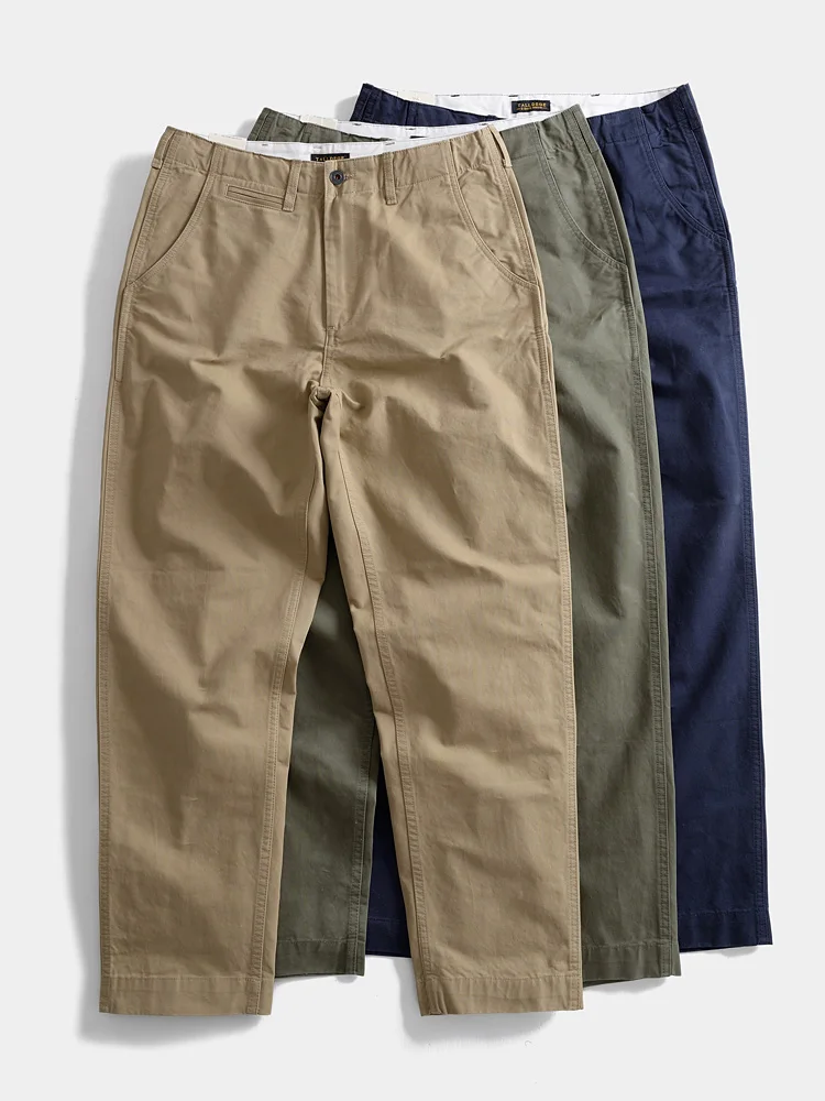 

Heavyweight Pure Cotton Loose Straight Japanese Sle Casual Pants Autumn American Retro Outdoor Workwear Trousers Men's Long...