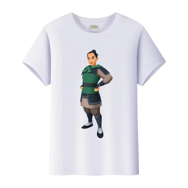 أزياء ديزني مولان الرسومات تي شيرت الهيب هوب الرجال بلايز المرأة فضفاض التي شيرت 2026 الصيف الأسرة البلوزات الأطفال قصيرة الأكمام تيز #3