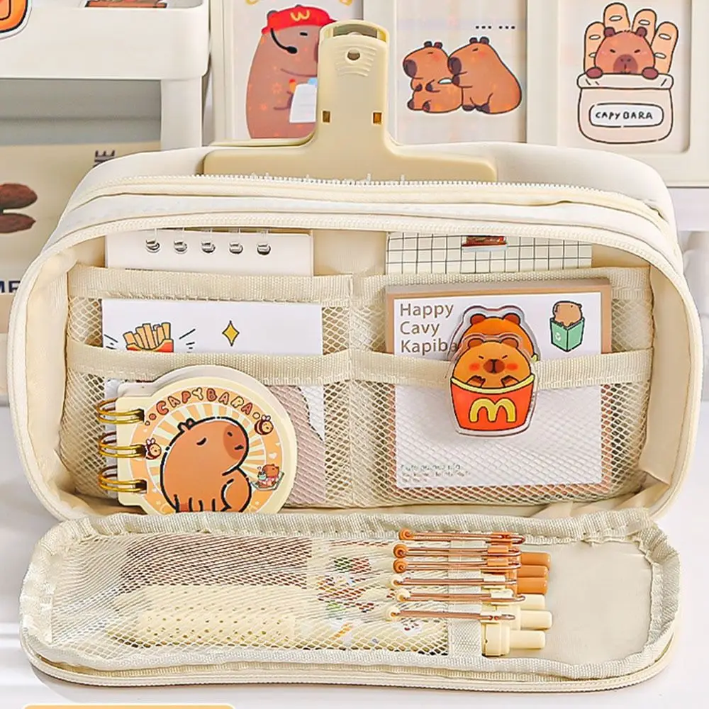 Ins Style Ten-Layer Pen Bag Large Capacity Zipper Pencil Bag Transparent Pencil Case Removable Pencil Case Multifunctional