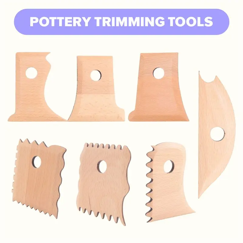 A67P-7 Pieces Pottery Tools Pottery Foot Shaper Tools Pottery Trimming Tools Pottery Profile Rib Bundle Foot Shaper