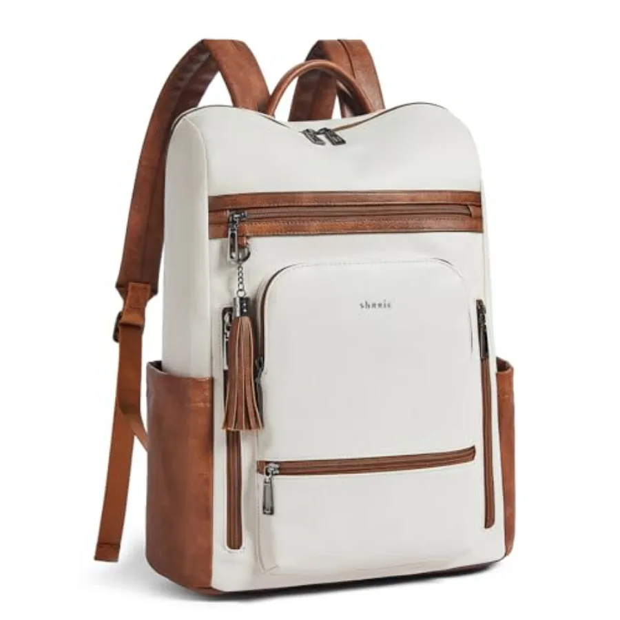 

Улучшенный большой дорожный рюкзак для ноутбука с отделением для ноутбука, подходит для 17-дюймовых ноутбуков, водонепроницаемый, из веганской кожи.