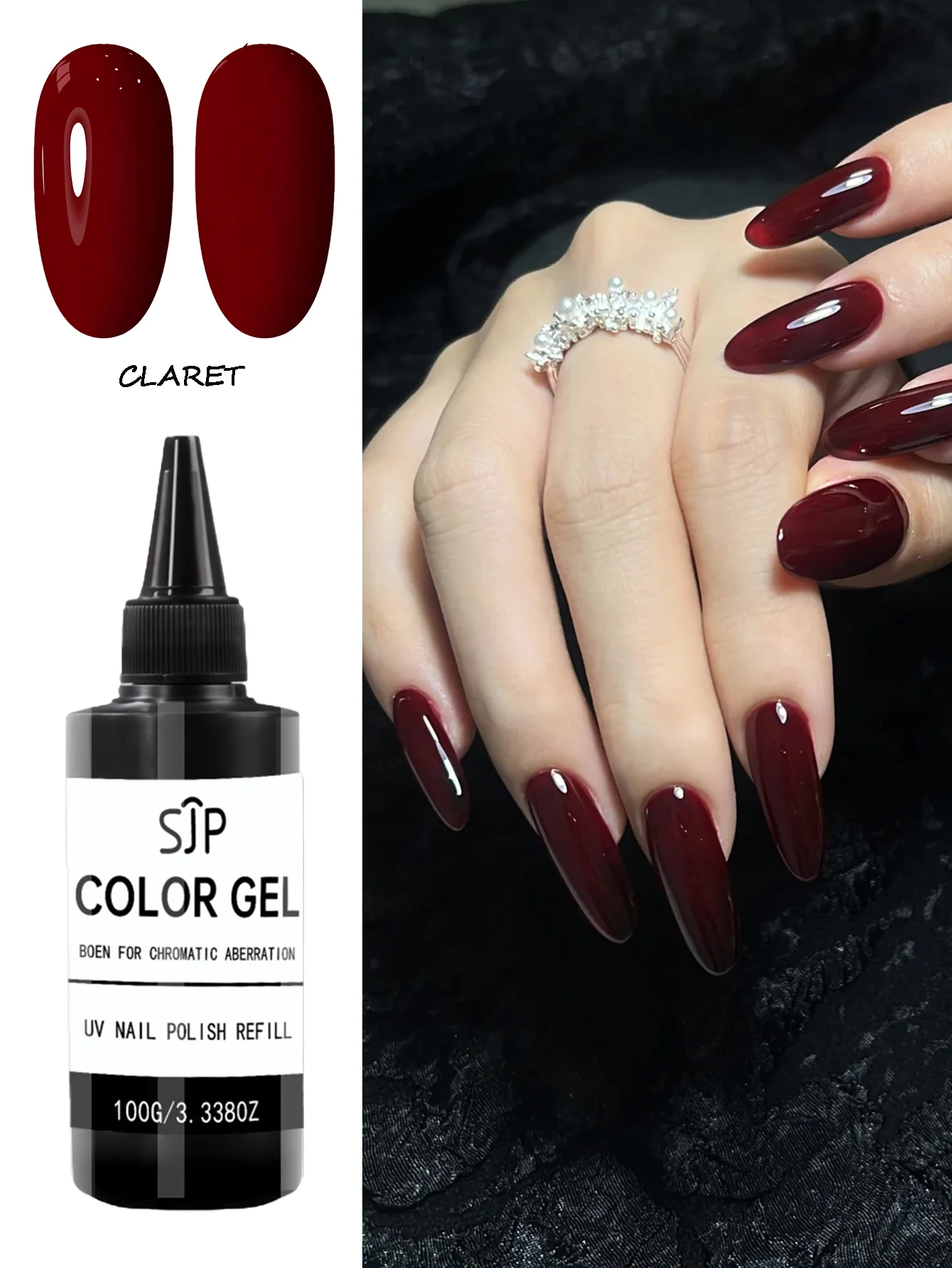 Smalto per unghie gel colorato da 100 ml (UV/LED), smalto semipermanente, confezione di ricarica per smalto artistico in gel bianco e rosso