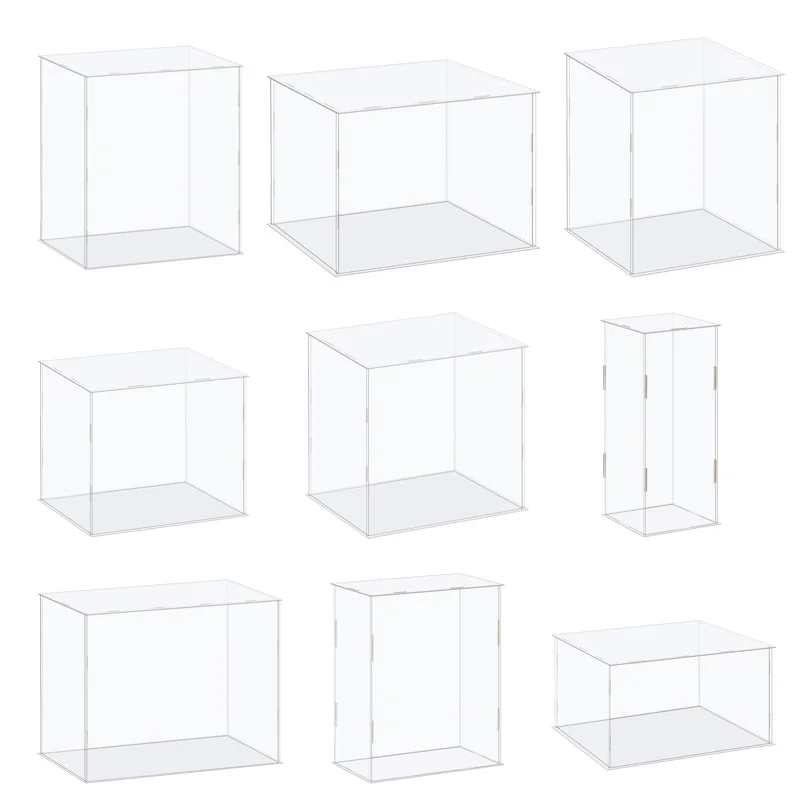 Transparent Display Case for Collectibles Acrylic Box Cube Storage Box Assemble Dustproof Protection Showcase for Figures Toys