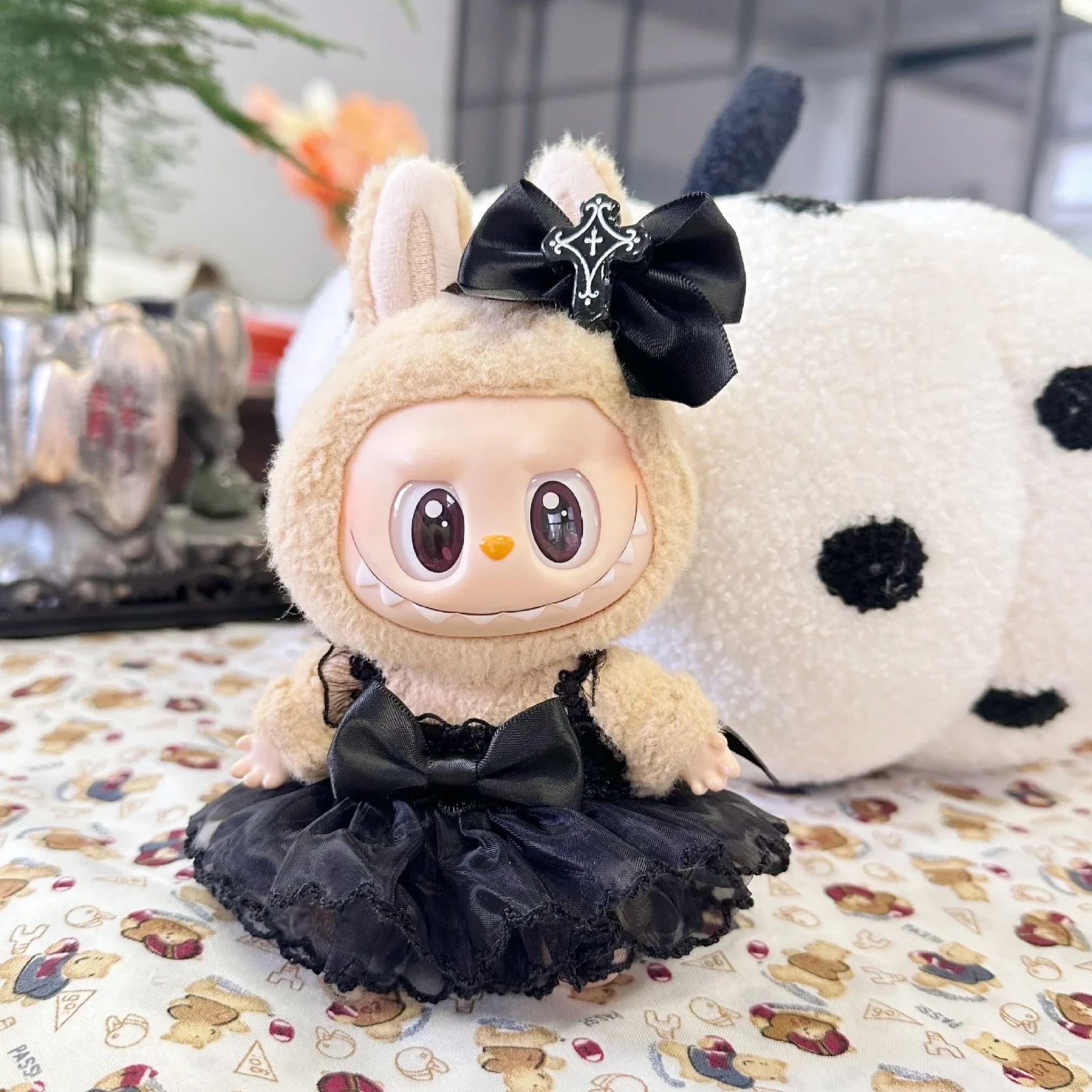 For Labubu Clothes Costume accessories for mini plush dolls for Korean Kpop 15-17cm Labubu idol little devil band skirt gift