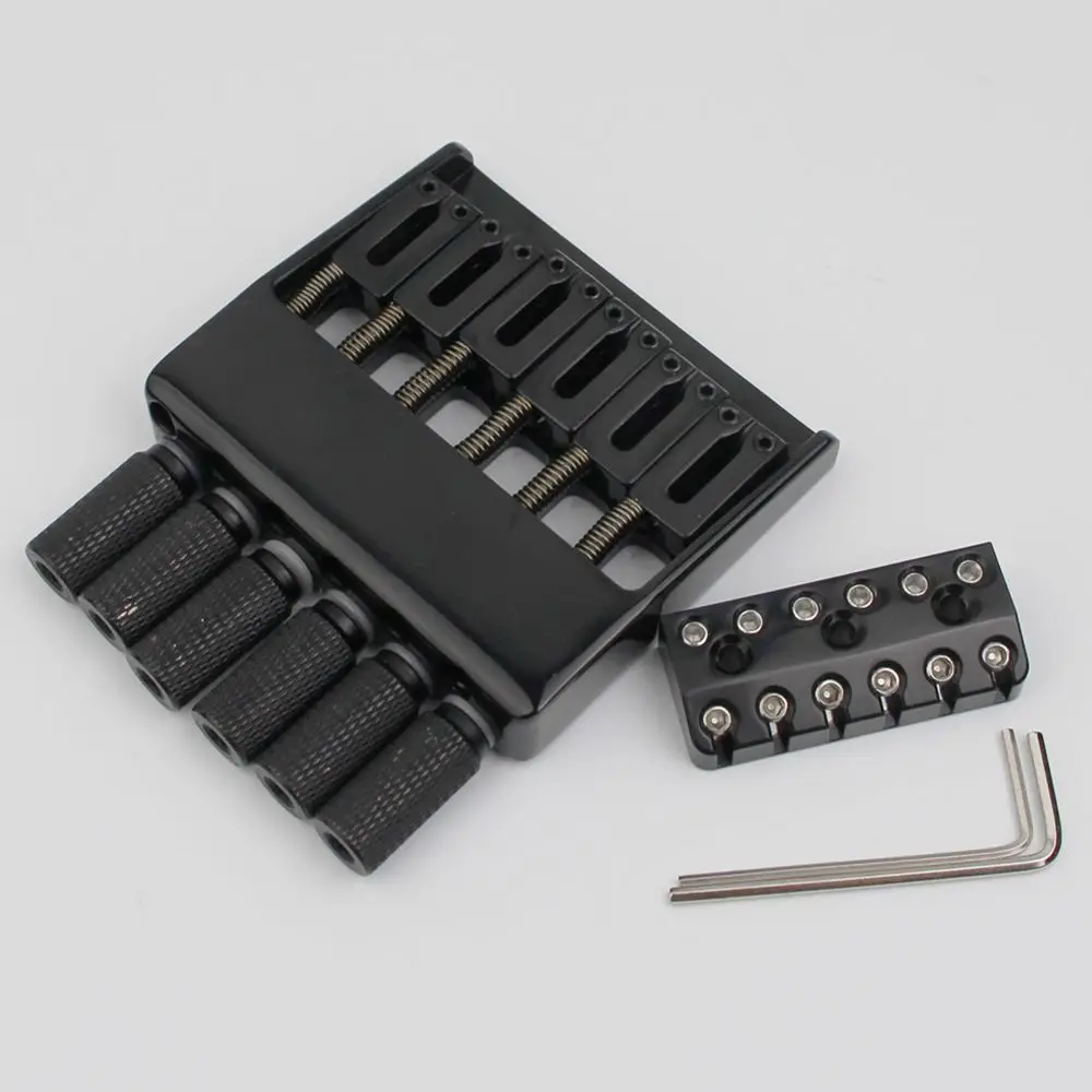 New Headless Guitar Special Bridge New GUYKER Black 6 String Bridge Tailpiece for Headless Guitar Accessories