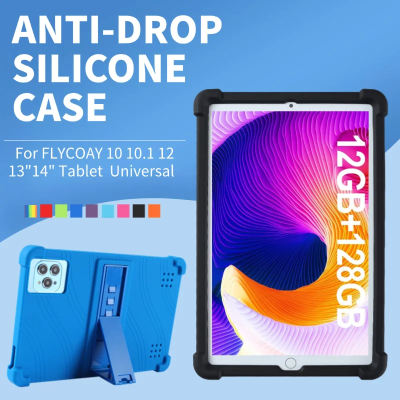 

Универсальный чехол для планшета FLYCOAY 10,4 дюйма, 10,1, 12, 13 дюймов, 14 дюймов, противоударный чехол для планшета, мягкая силиконовая подставка, защитный чехол