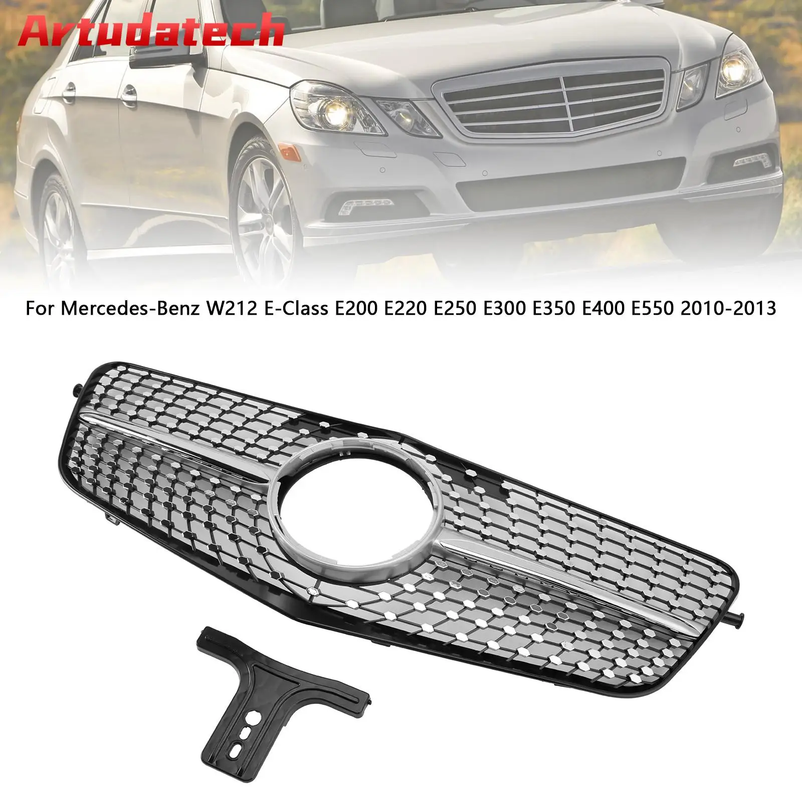 

Artudatech Diamond Front Grill Grille Fit Mercedes-Benz W212 E-Class E350 E550 2010-2013 Car Accessories 2011 2012