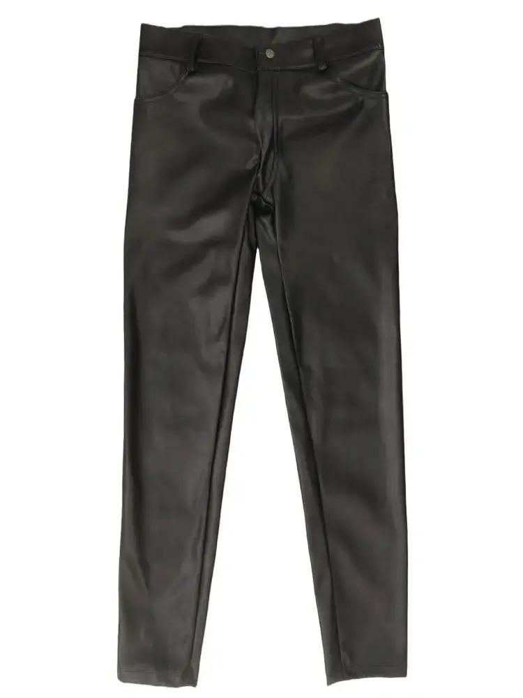 

M-4XL Faux PU Leather Jeans Tights Legging Pencil Pants Straight Trousers Motorcycle Pantalon Spodnie Joggers Fashion Streetwear