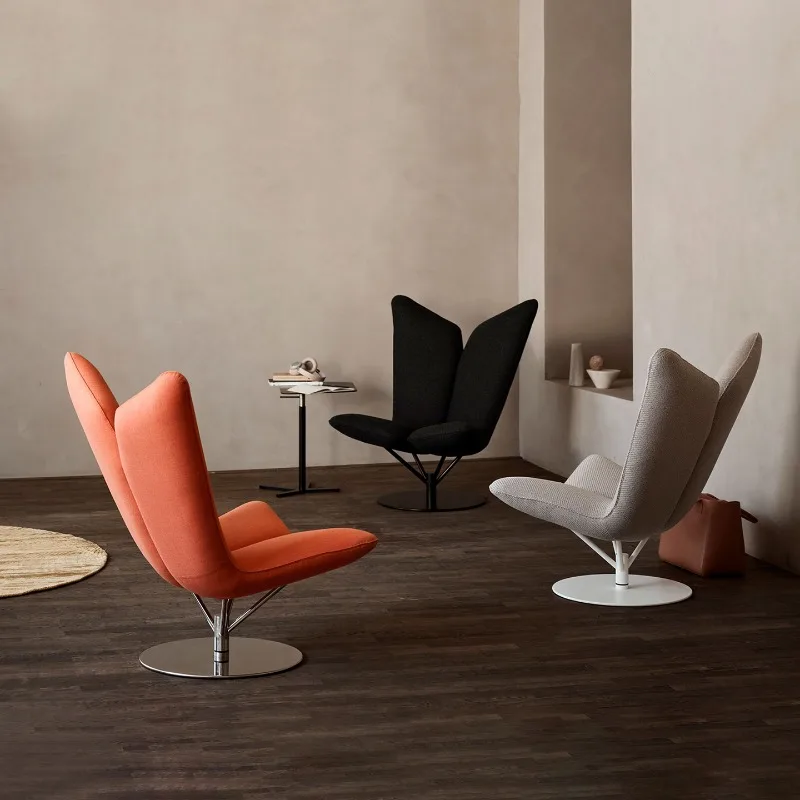 Modern Fabric Styling Living Room Model House Villa Reception Leisure Backrest Angel Chair