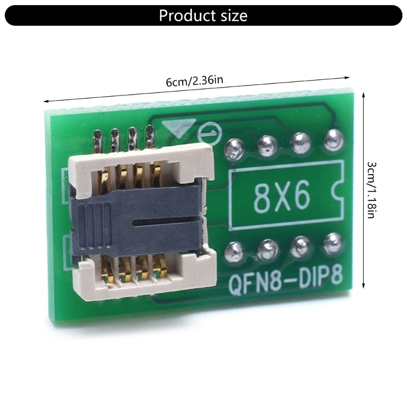 Prise/adaptateur QFN8 WSON8 MLF8 MLP8 DFN8 à DIP8 précis pour le prototypage électronique maintenance