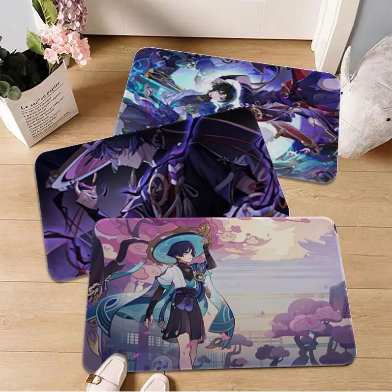 Anime Games Genshin Impact Scaramouche Floor Mat Retro Multiple Choice Living Room Kitchen Rug Non-Slip Alfombra