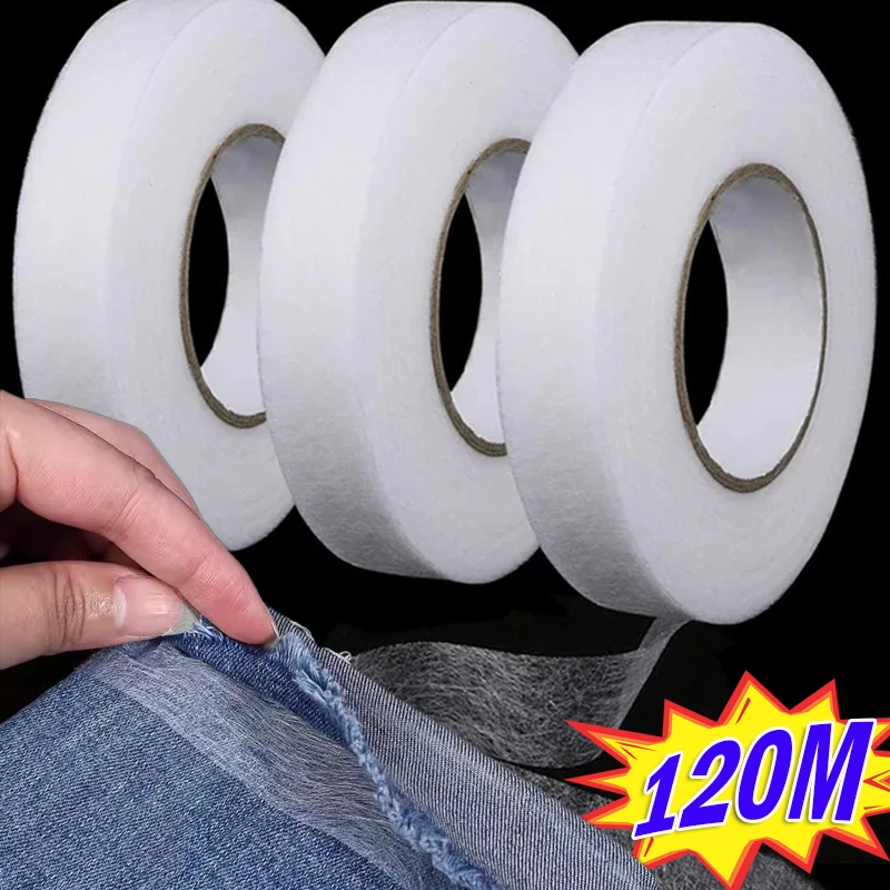 120M Self-Adhesive Pants Hem Tape Edge Shorten Paste Tape Iron on Pants DIY Clothes Length Shorten Household Sewing Accessories