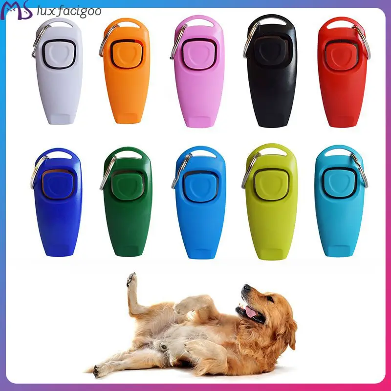 Dog Training Whistle Pet Clicker Answer Card Pet Dog Trainer Assistive Guide With Key Ring Dog Aid Guide 2 In 1 Pet Supplies