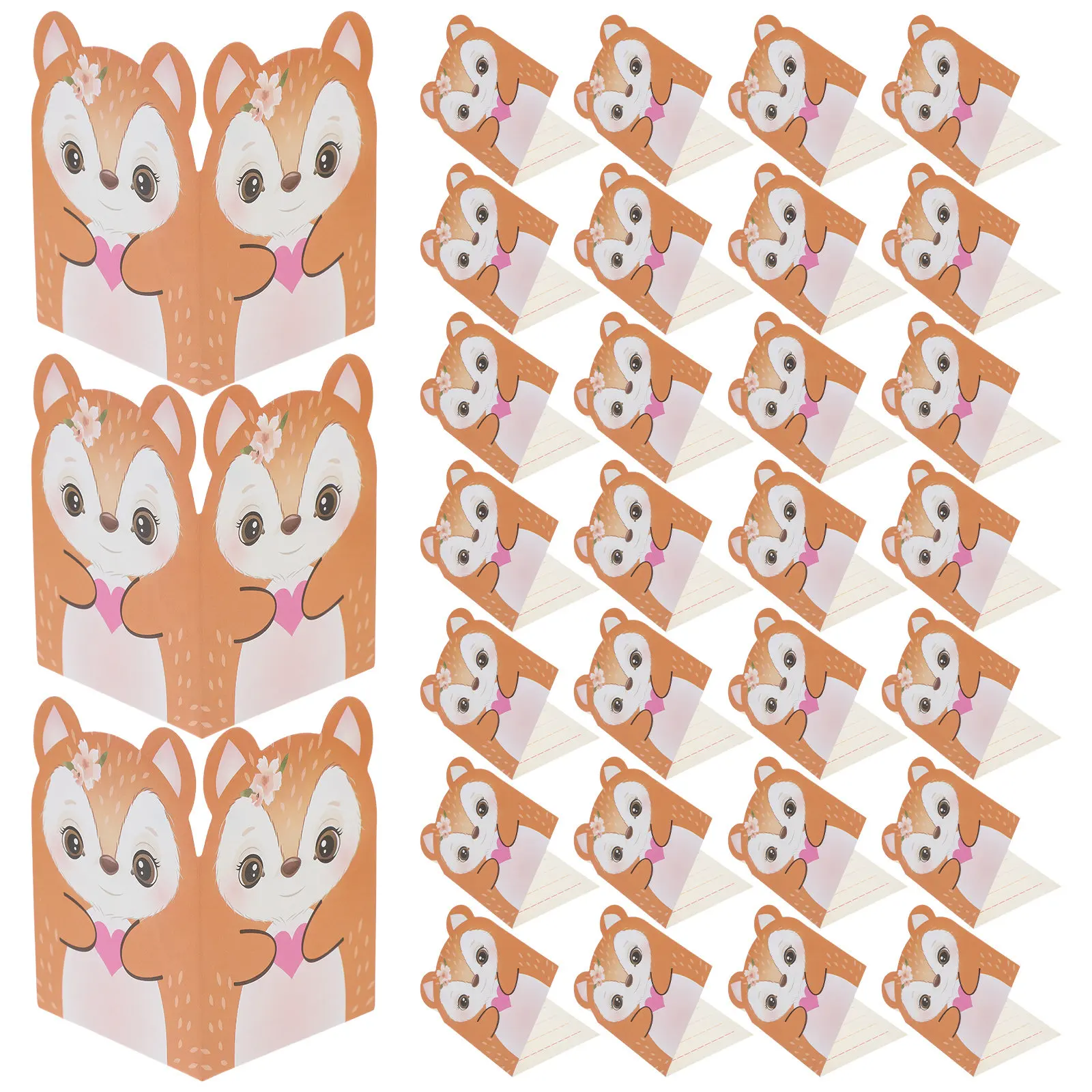 

100Pcs Kawaii Deer Thank You Cards Set with Envelopes Versatile Blank Cards for Birthday Anniversary Housewarming Gratitude