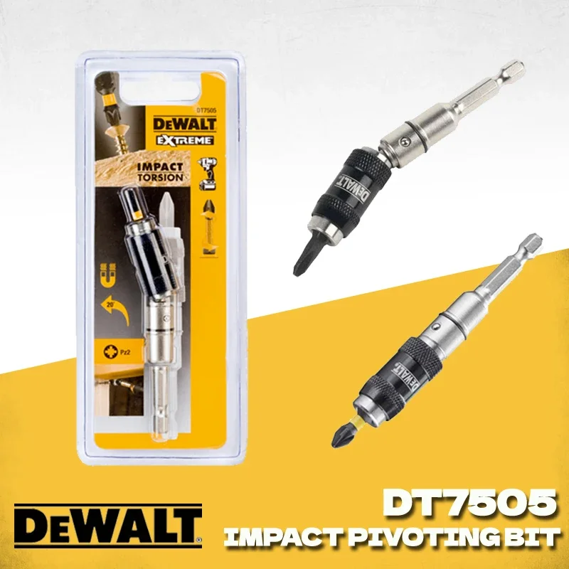 DEWALT DT7505-QZ Adjustable Pivoting Tip Magnetic Drill Bit Holder Tool Accessories Pivoting Bit Single In Blister Holder DT7505