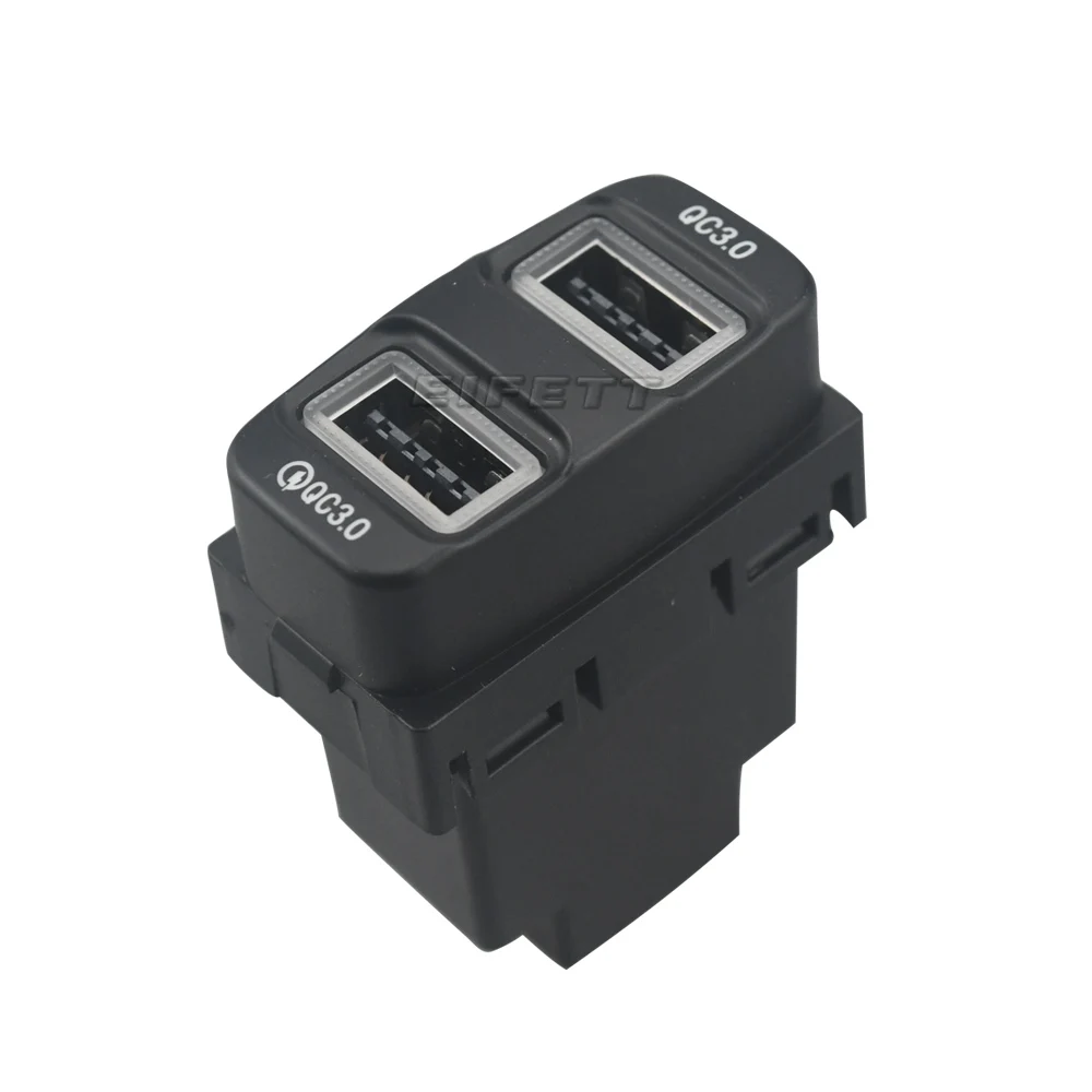 New QC3.0 Double socket USB Quick Car Charger Socket For Mitsubishi Outlander Lancer EX Pajero Sport ASX V73 V93 V97  2007-2012 view 4