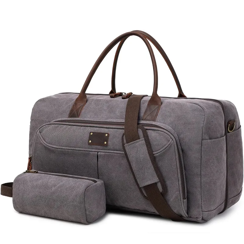 Canvas Travel Bag 53L Foldable Handbag Backpack Women's Men's Gym Hiking Luggage Cosmetics Storage Box
