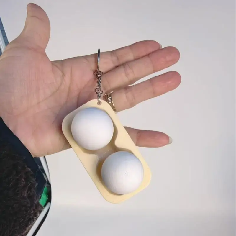 3D-gedruckter Tasten-Clicker-Schlüsselanhänger, Ei-Bananen-Tastenkappe, kreativer entspannter Tasten-Press-Schlüsselanhänger, Rucksackanhänger – Detail 6