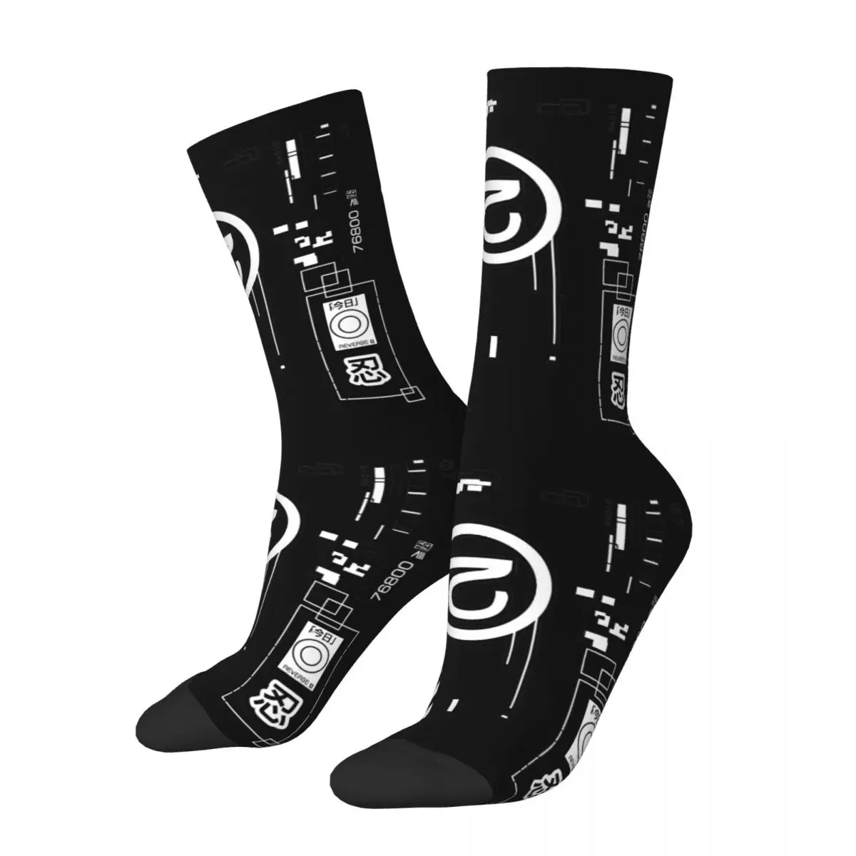 Men Socks Illusion Techwear Japanese Tokyo Future Tech Stockings Winter Fashion Warm Soft Socks Design Climbing Non Slip Socks