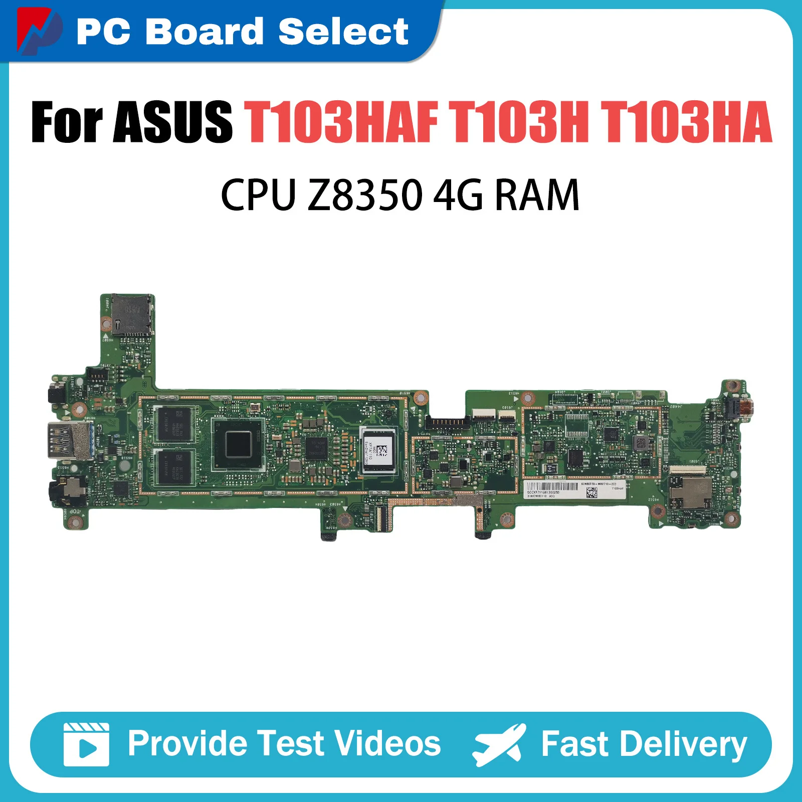 Notebook Motherboard For ASUS Transformer Mini T103HAF T103H T103HA T103HAF Laptop Mainboard with Z8350 CPU 4GB-RAM 0G-SSD