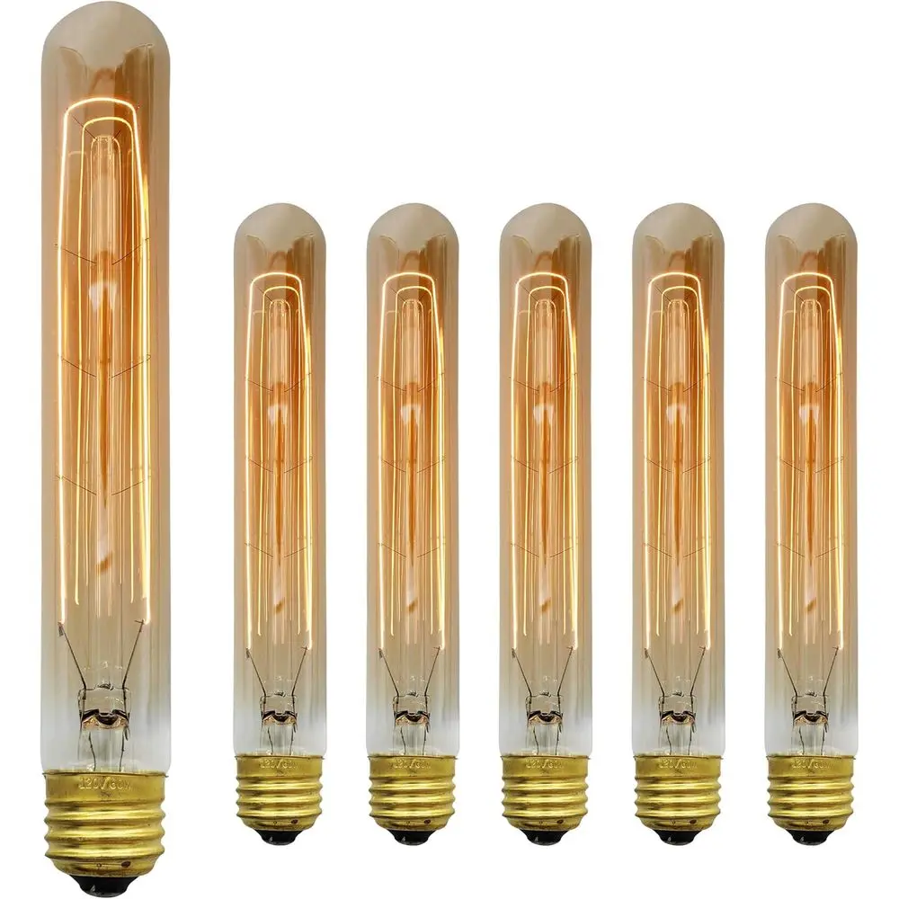 

Vintage Edison Bulb, T9 T9-185 Tube Hairpin/Lea, 60w, Medium (Stand) E26 Base, 6-Pack