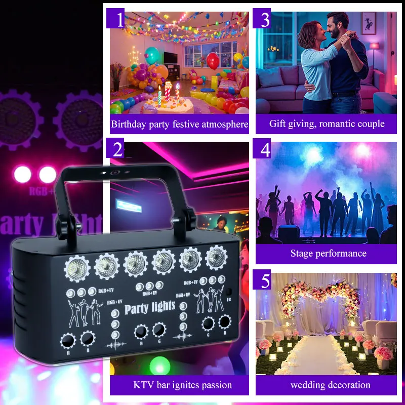 

15W Dmx Club Bar LED Stage Laser Flashing Light Suitable for Wedding DJ Disco KTV Birthday Party Christmas Light Projector
