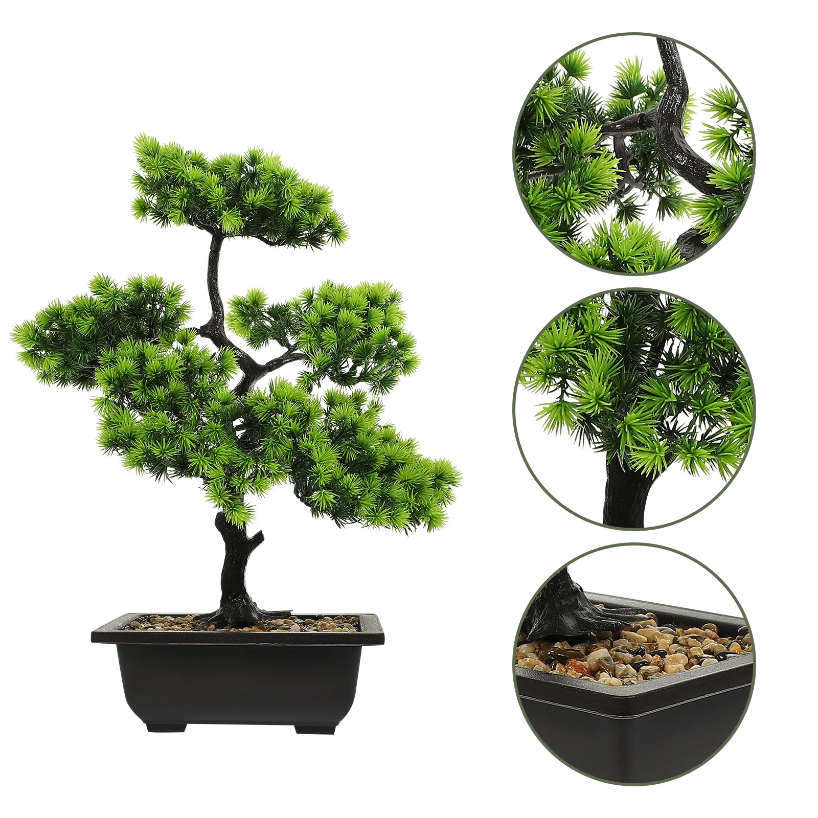 

Artificial Bonsai Tree Realistic Fake Pine Plant Decor Indoor Outdoor Simulation Green Plants Bonsai Pot Fake Plant