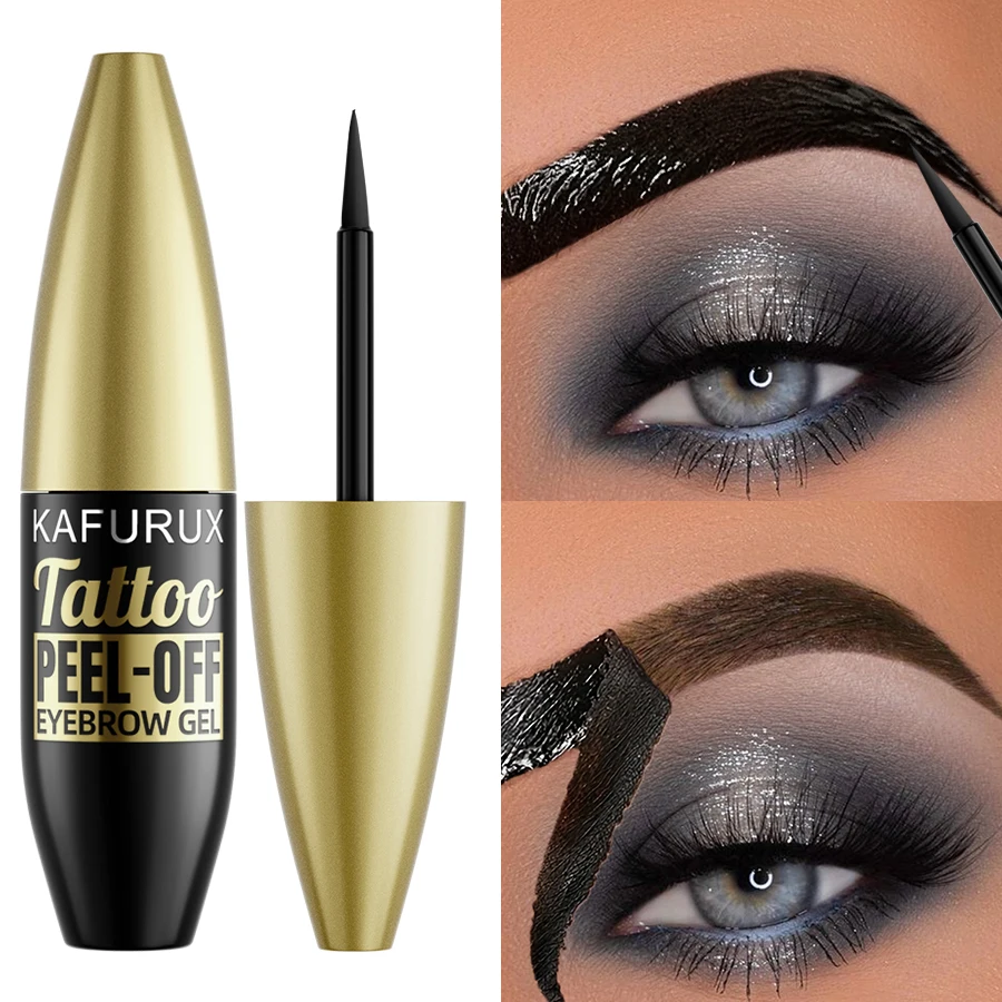 Peel-off Eyebrow GEL NATURAL Brow Black Tint แต่งหน้ากันน้ํา Lasting Eye Brow Enhancers Liquid GEL ฉีกขาดสวมใส่ Easy เครื่องสําอาง