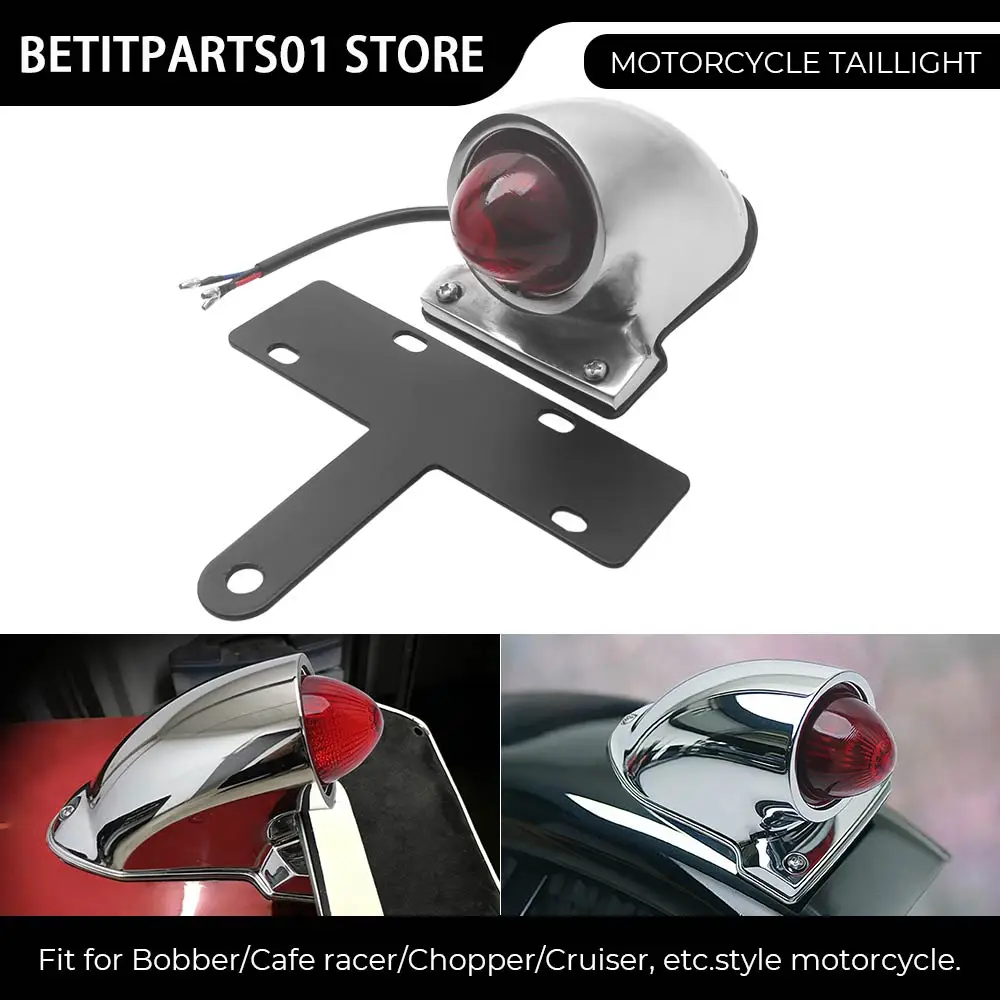 

Motorcycles Part 1PCS Tail light Universal Chrome Aluminum For motorcycles Harley/Choppers/Bobber/Chooper/Custom application